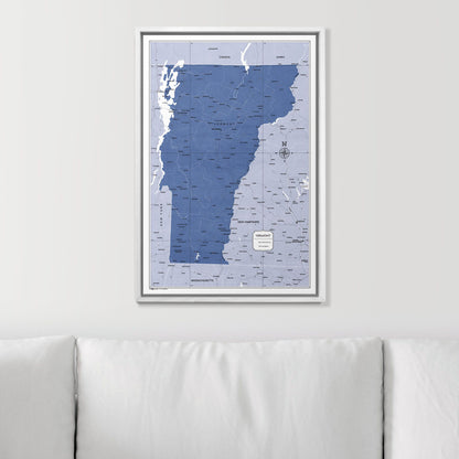 Push Pin Vermont Map (Pin Board) - Navy Color Splash CM Pin Board