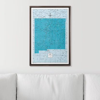 Push Pin New Mexico Map (Pin Board) - Teal Color Splash CM Pin Board