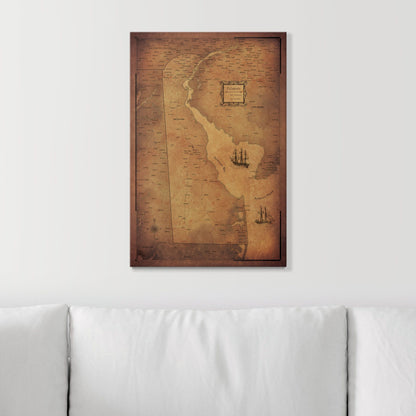 Push Pin Delaware Map (Pin Board) - Golden Aged CM Pin Board