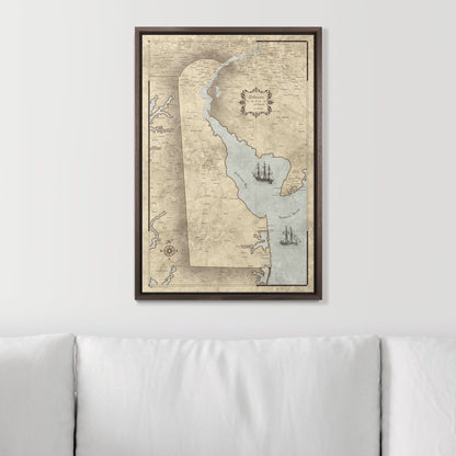 Push Pin Delaware Map (Pin Board) - Rustic Vintage CM Pin Board