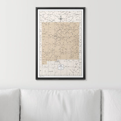 Push Pin New Mexico Map (Pin Board) - Light Brown Color Splash CM Pin Board