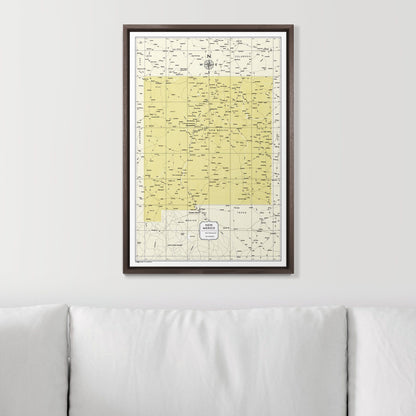 Push Pin New Mexico Map (Pin Board) - Yellow Color Splash CM Pin Board