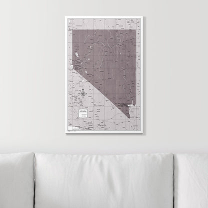 Push Pin Nevada Map (Pin Board) - Dark Brown Color Splash CM Pin Board