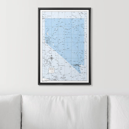 Push Pin Nevada Map (Pin Board) - Light Blue Color Splash CM Pin Board