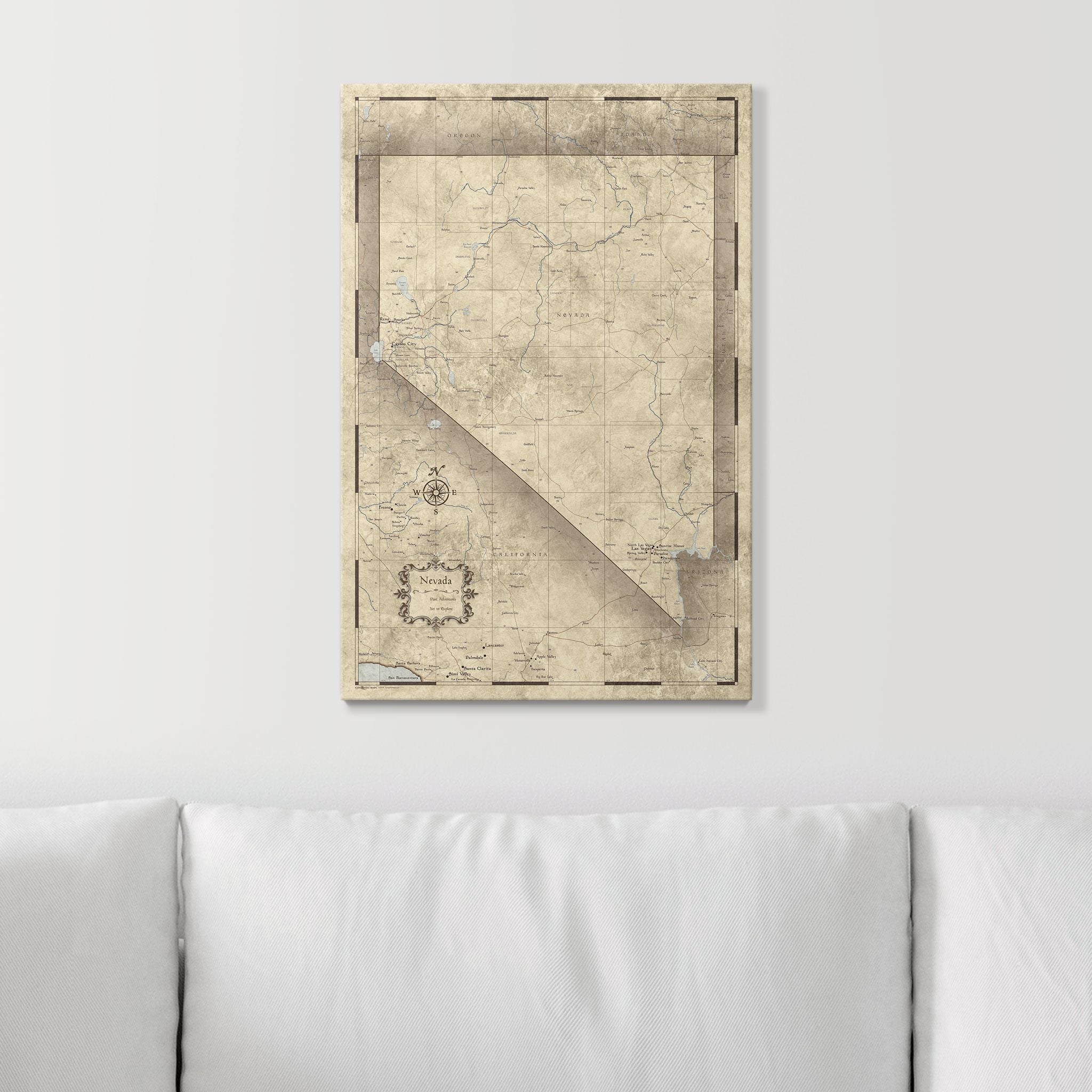 Push Pin Nevada Map (Pin Board) - Rustic Vintage CM Pin Board