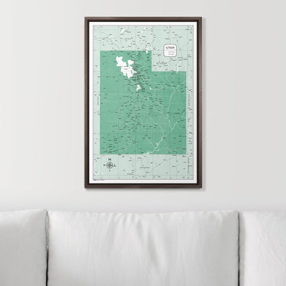 Push Pin Utah Map (Pin Board) - Green Color Splash CM Pin Board