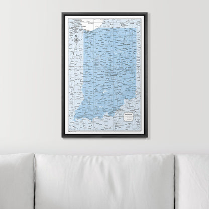 Push Pin Indiana Map (Pin Board) - Light Blue Color Splash CM Pin Board