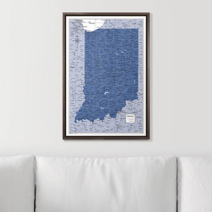 Push Pin Indiana Map (Pin Board) - Navy Color Splash CM Pin Board