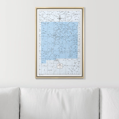 Push Pin New Mexico Map (Pin Board) - Light Blue Color Splash CM Pin Board