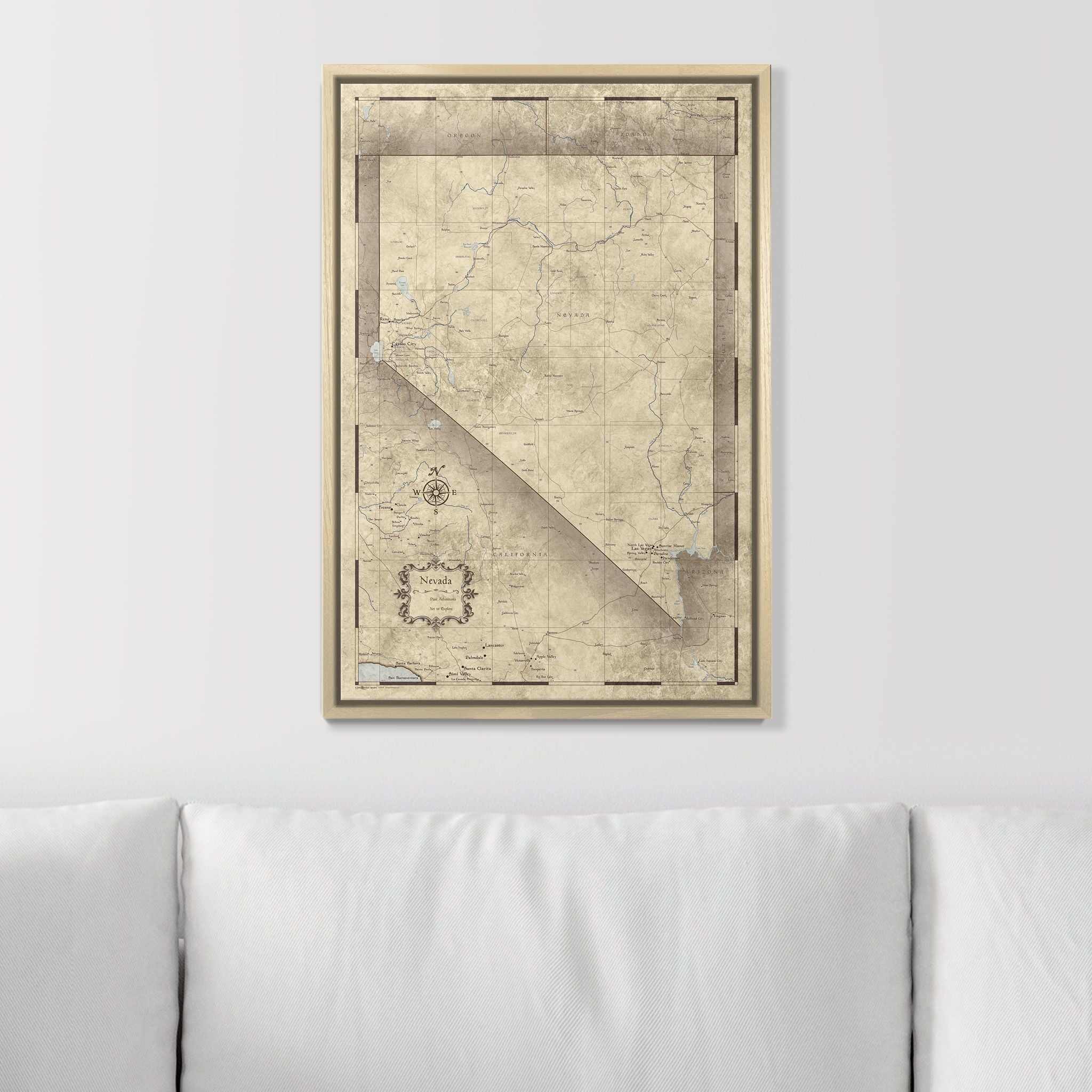 Push Pin Nevada Map (Pin Board) - Rustic Vintage CM Pin Board