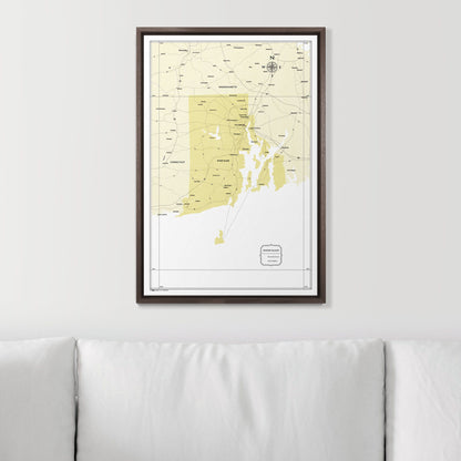 Push Pin Rhode Island Map (Pin Board) - Yellow Color Splash CM Pin Board