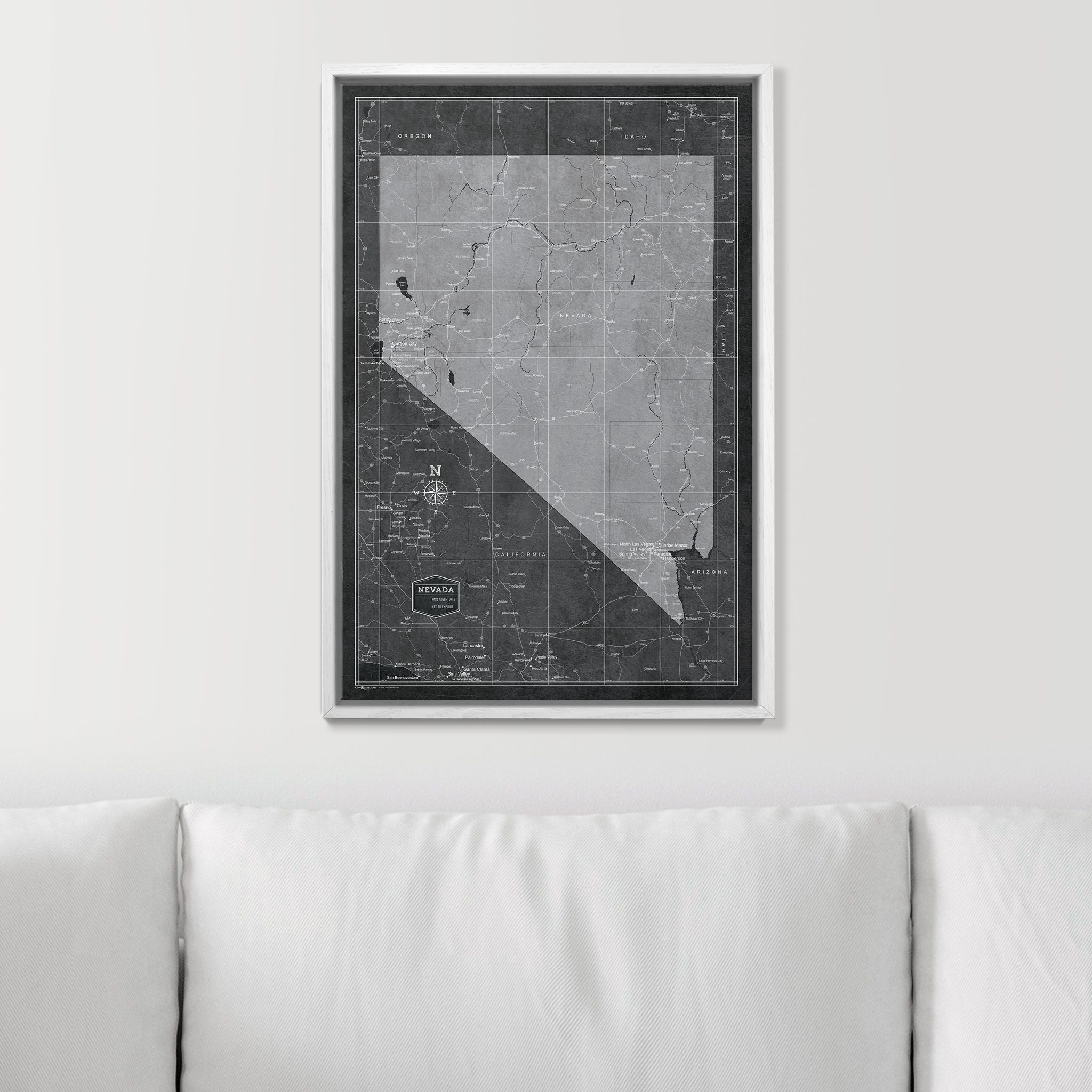 Push Pin Nevada Map (Pin Board) - Modern Slate CM Pin Board