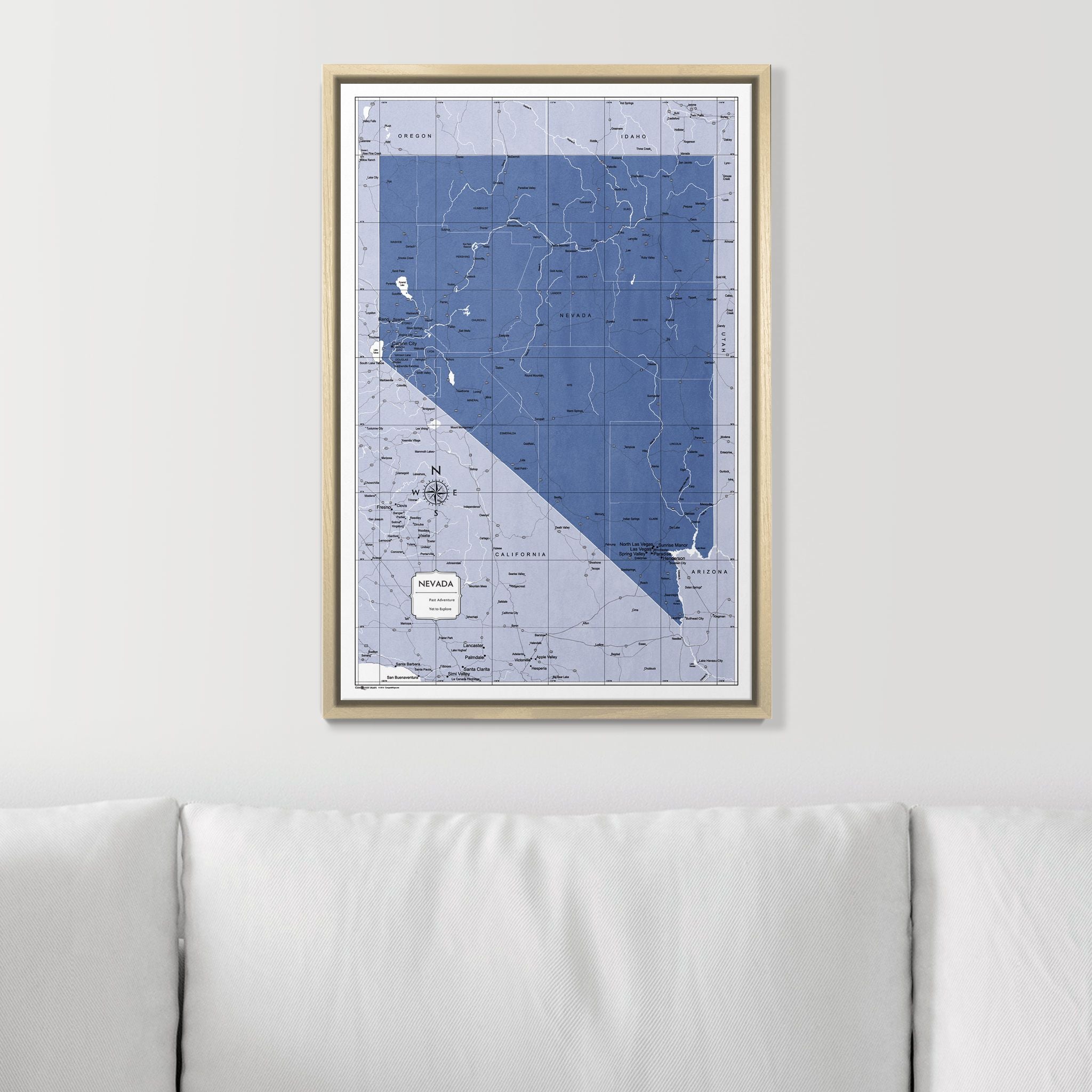 Push Pin Nevada Map (Pin Board) - Navy Color Splash CM Pin Board