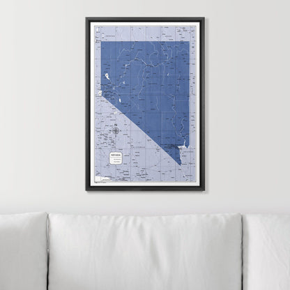 Push Pin Nevada Map (Pin Board) - Navy Color Splash CM Pin Board