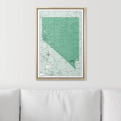 Push Pin Nevada Map (Pin Board) - Green Color Splash CM Pin Board