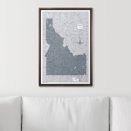 Push Pin Idaho Map (Pin Board) - Dark Gray Color Splash CM Pin Board