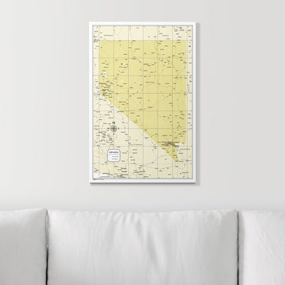 Push Pin Nevada Map (Pin Board) - Yellow Color Splash CM Pin Board