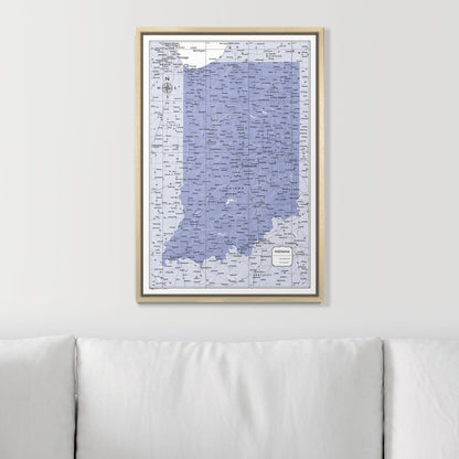 Push Pin Indiana Map (Pin Board) - Purple Color Splash CM Pin Board