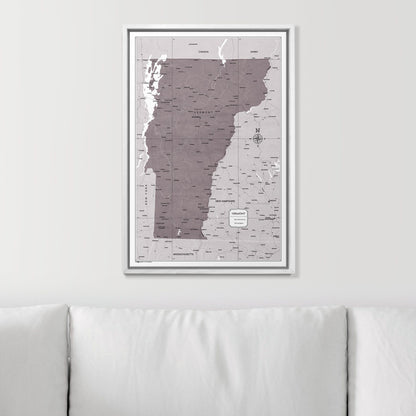 Push Pin Vermont Map (Pin Board) - Dark Brown Color Splash CM Pin Board