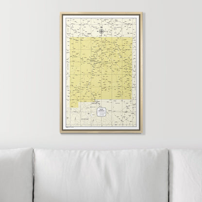 Push Pin New Mexico Map (Pin Board) - Yellow Color Splash CM Pin Board