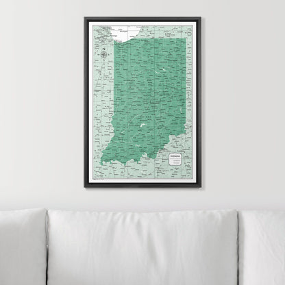 Push Pin Indiana Map (Pin Board) - Green Color Splash CM Pin Board