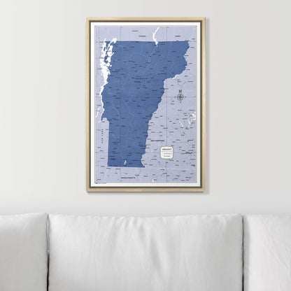 Push Pin Vermont Map (Pin Board) - Navy Color Splash CM Pin Board