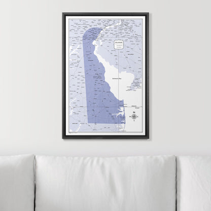 Push Pin Delaware Map (Pin Board) - Purple Color Splash CM Pin Board