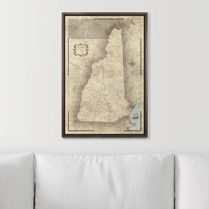 Push Pin New Hampshire Map (Pin Board) - Rustic Vintage CM Pin Board