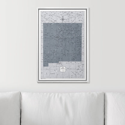 Push Pin New Mexico Map (Pin Board) - Dark Gray Color Splash CM Pin Board