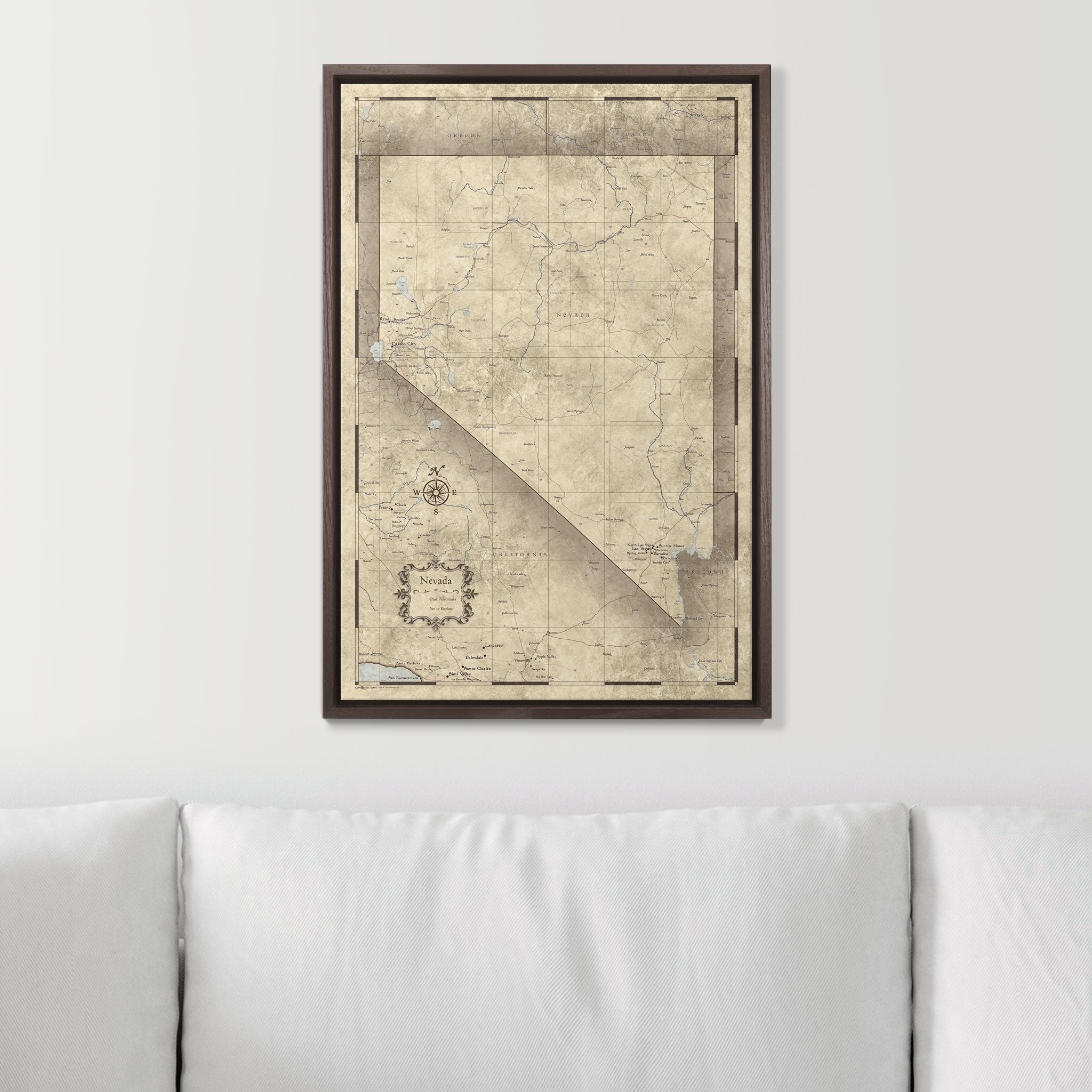 Push Pin Nevada Map (Pin Board) - Rustic Vintage CM Pin Board