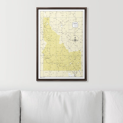 Push Pin Idaho Map (Pin Board) - Yellow Color Splash CM Pin Board