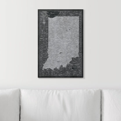 Push Pin Indiana Map (Pin Board) - Modern Slate CM Pin Board