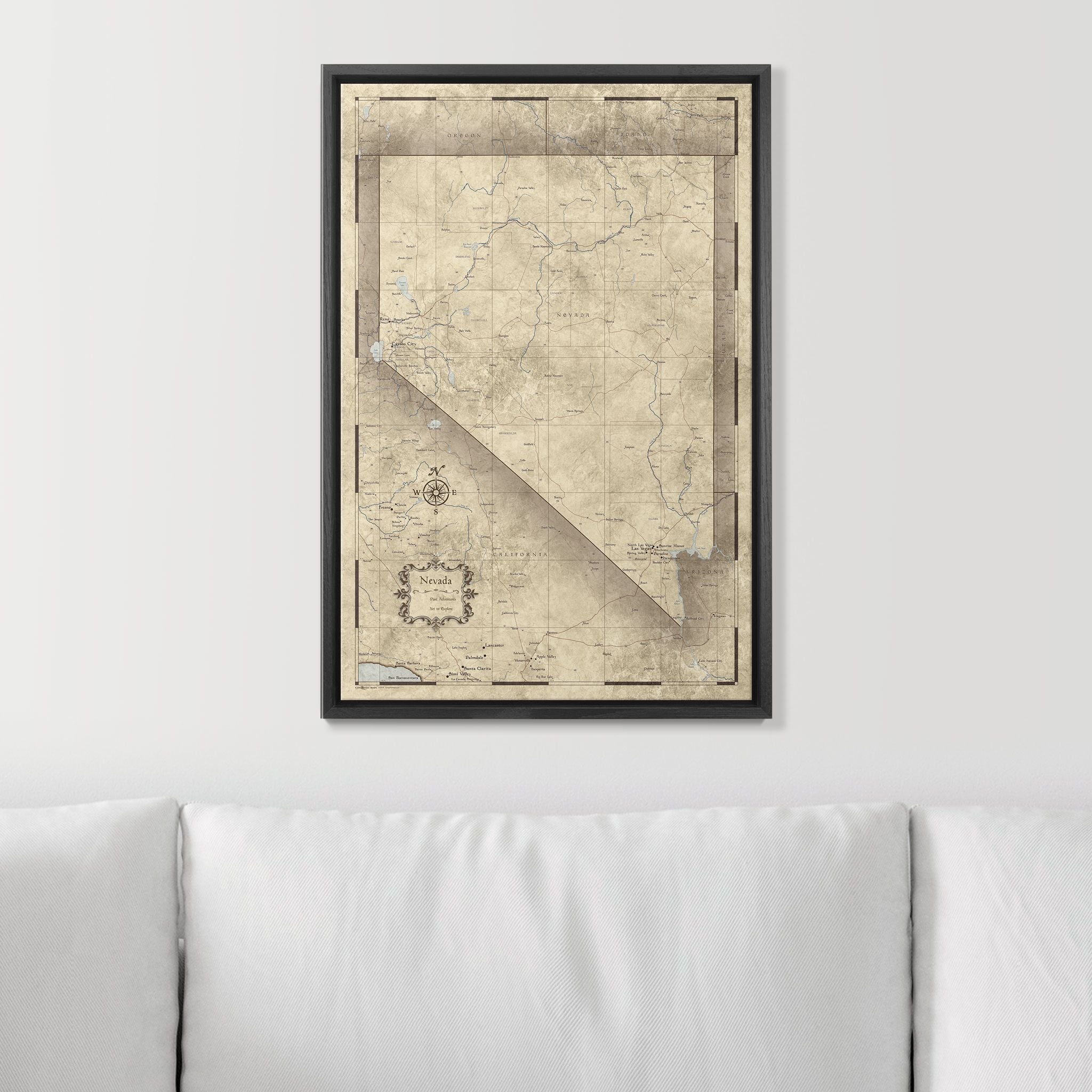 Push Pin Nevada Map (Pin Board) - Rustic Vintage CM Pin Board