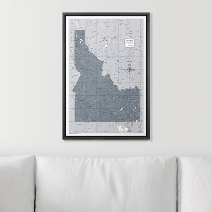 Push Pin Idaho Map (Pin Board) - Dark Gray Color Splash CM Pin Board