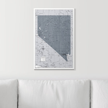 Push Pin Nevada Map (Pin Board) - Dark Gray Color Splash CM Pin Board