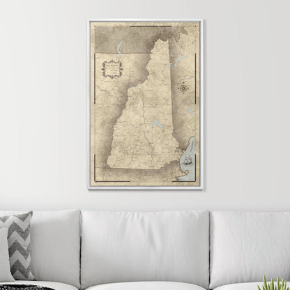 Push Pin New Hampshire Map (Pin Board) - Rustic Vintage CM Pin Board