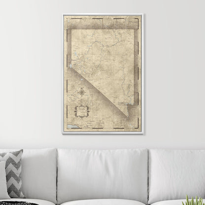 Push Pin Nevada Map (Pin Board) - Rustic Vintage CM Pin Board