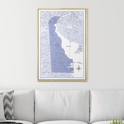 Push Pin Delaware Map (Pin Board) - Purple Color Splash CM Pin Board