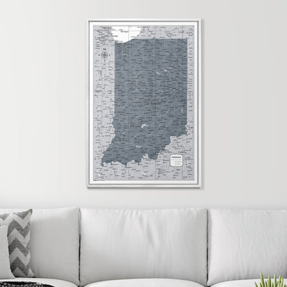 Push Pin Indiana Map (Pin Board) - Dark Gray Color Splash CM Pin Board