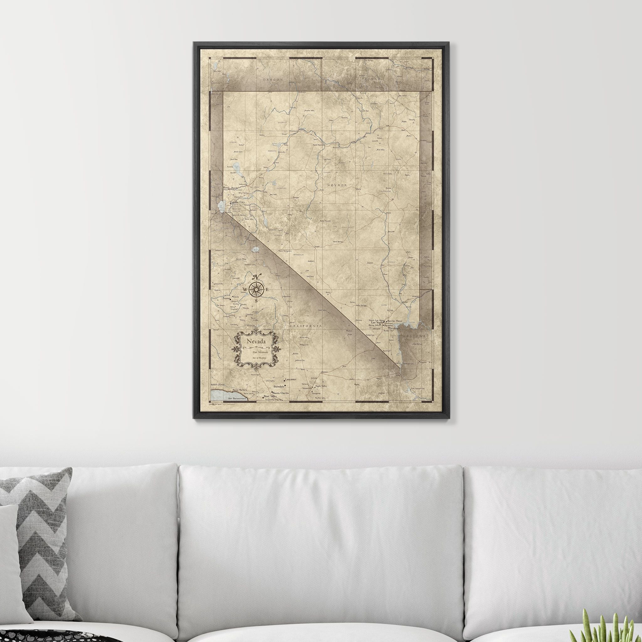 Push Pin Nevada Map (Pin Board) - Rustic Vintage CM Pin Board