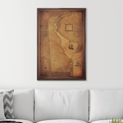 Push Pin Delaware Map (Pin Board) - Golden Aged CM Pin Board