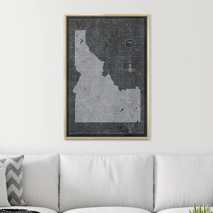 Push Pin Idaho Map (Pin Board) - Modern Slate CM Pin Board