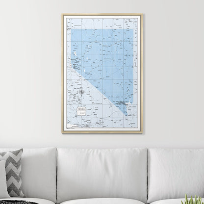 Push Pin Nevada Map (Pin Board) - Light Blue Color Splash CM Pin Board