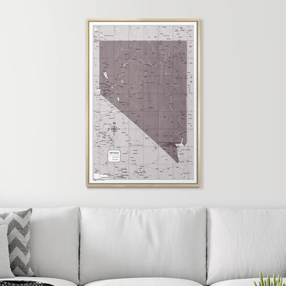 Push Pin Nevada Map (Pin Board) - Dark Brown Color Splash CM Pin Board