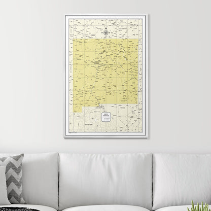 Push Pin New Mexico Map (Pin Board) - Yellow Color Splash CM Pin Board