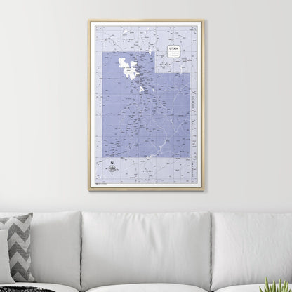 Push Pin Utah Map (Pin Board) - Purple Color Splash CM Pin Board