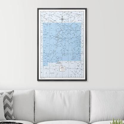 Push Pin New Mexico Map (Pin Board) - Light Blue Color Splash CM Pin Board