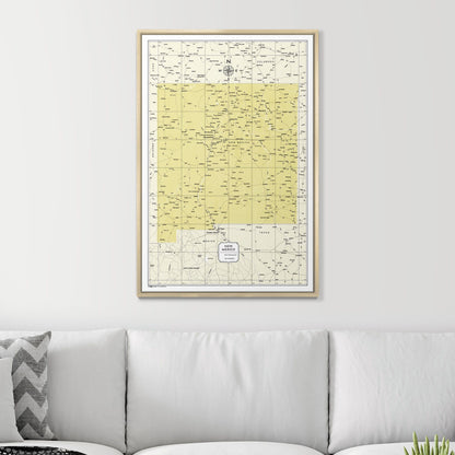 Push Pin New Mexico Map (Pin Board) - Yellow Color Splash CM Pin Board