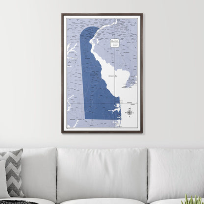 Push Pin Delaware Map (Pin Board) - Navy Color Splash CM Pin Board