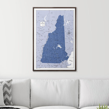 Push Pin New Hampshire Map (Pin Board) - Navy Color Splash CM Pin Board